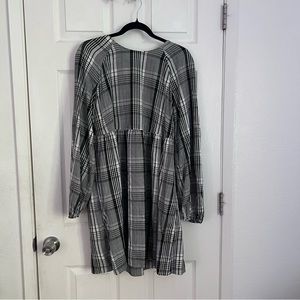Target flannel print baby doll long sleeve dress